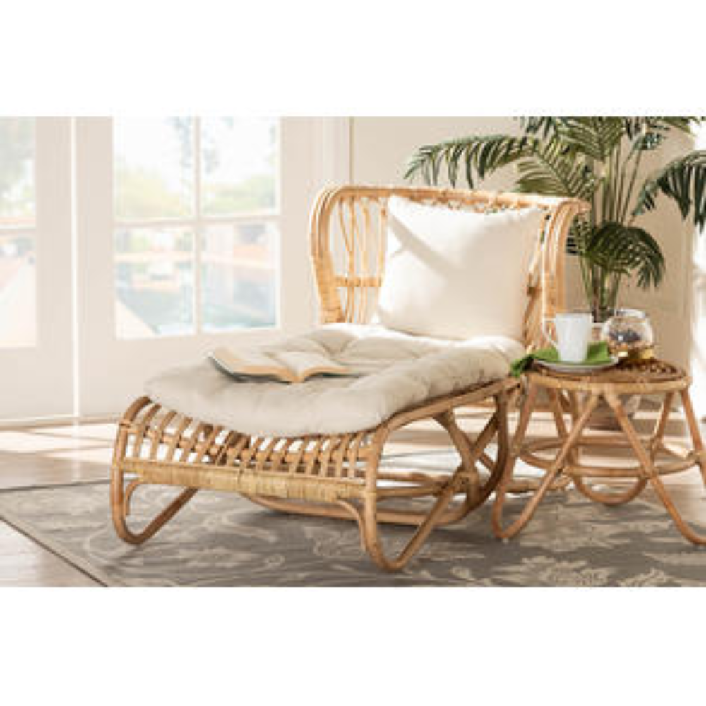 Hot Selling Eco-friendly Rattan Chaise Longue of Asian Inspiration Rattan Furniture Outdoor Armchair Made in Vietnam