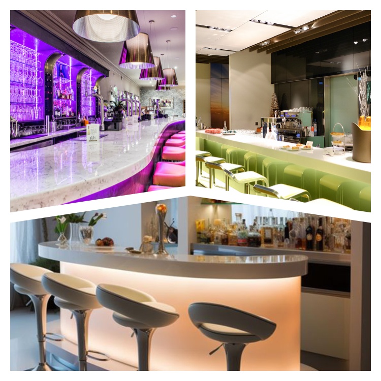 Elegant restaurant bar counters