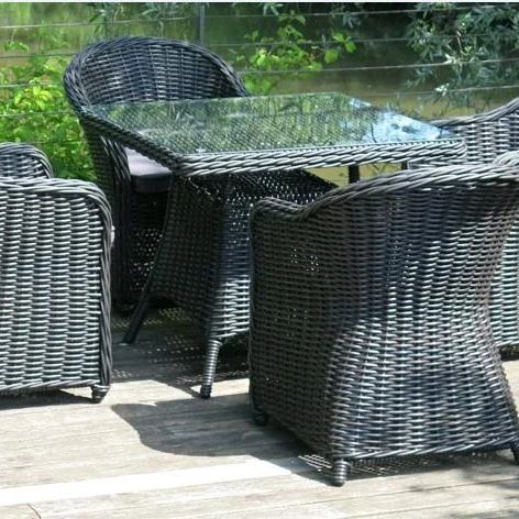Outdoor 5 Piece Furniture Set Coffee Bistro Rattan Weave Chairs And Table