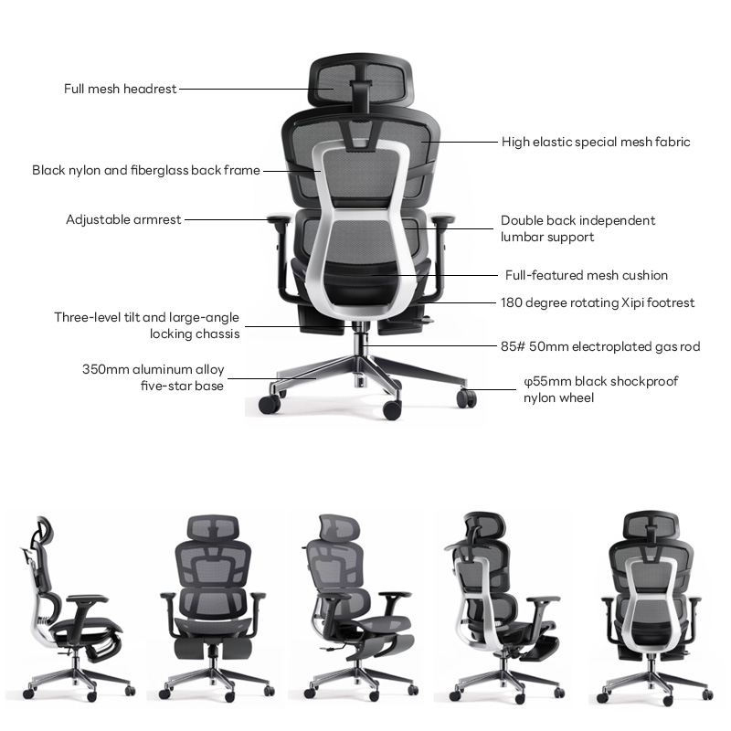 High-Back Executive Mesh Office Chair, Ergonomic Computer Swivel Seating For Professional Workspace