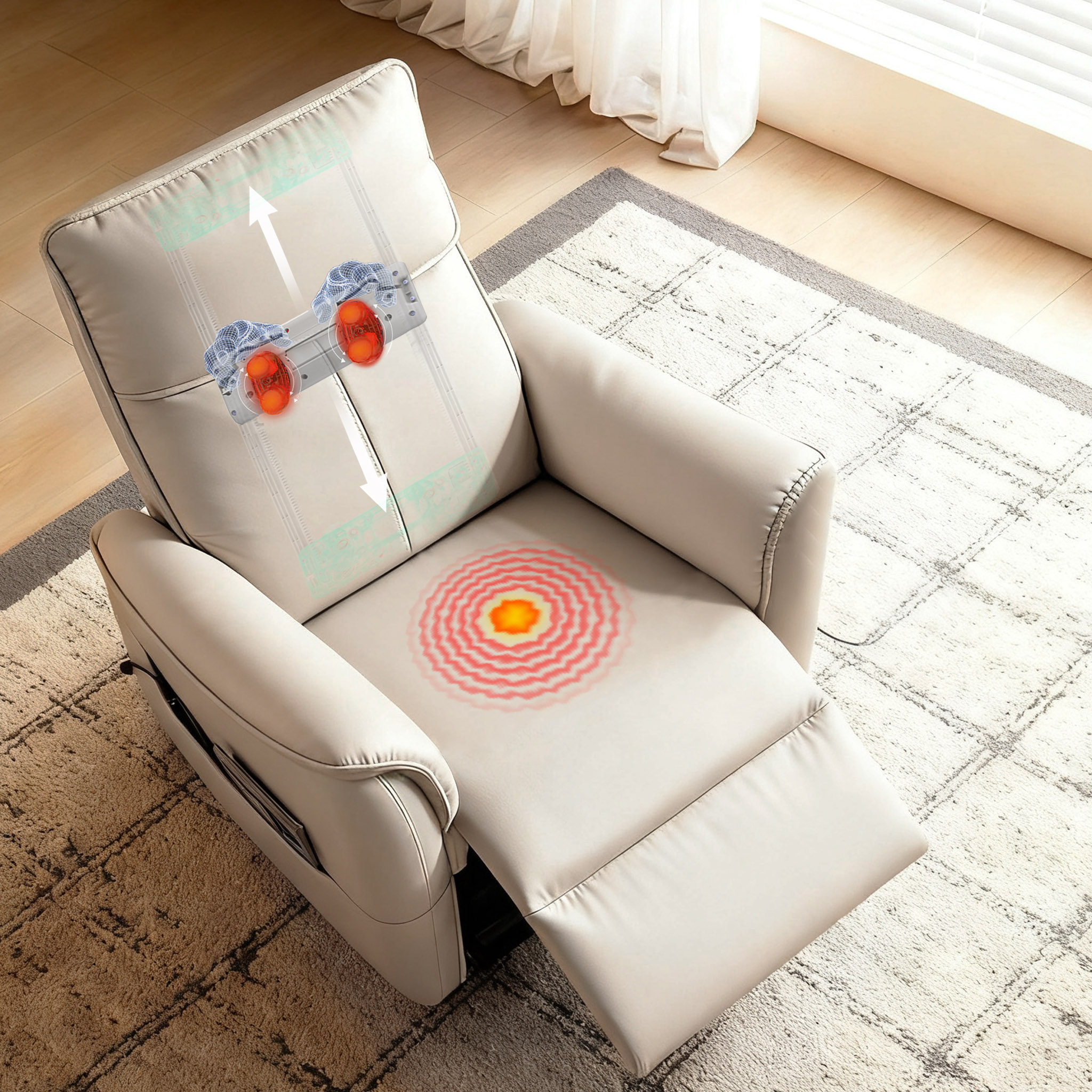 Modern Living Room Lazy Sofa Electric Single Lounge Leather Swivel Rocking Home Cinema Massage Recliner Massage Sofa Chair
