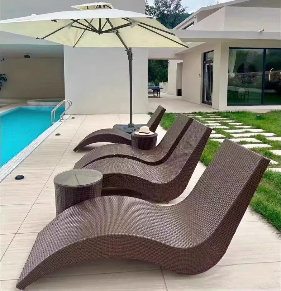 Beach Hotel Sun Deck Chair Swimming Pool Chaise Longue Outdoor Sun Loungers Laying Chair