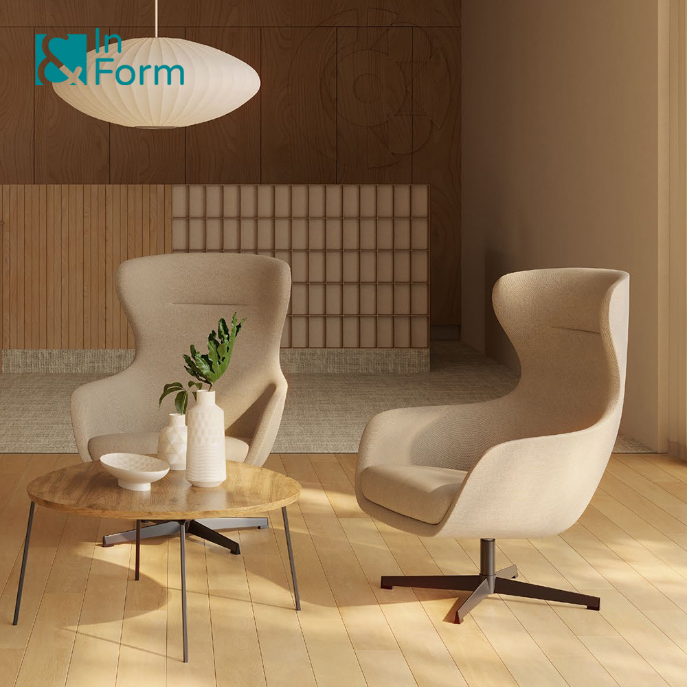 High Back Accent Leisure Lounge Chair Stable Swivel Steel Base Injection Foam Soft Comfort Design Office Boss Reclining Chairs