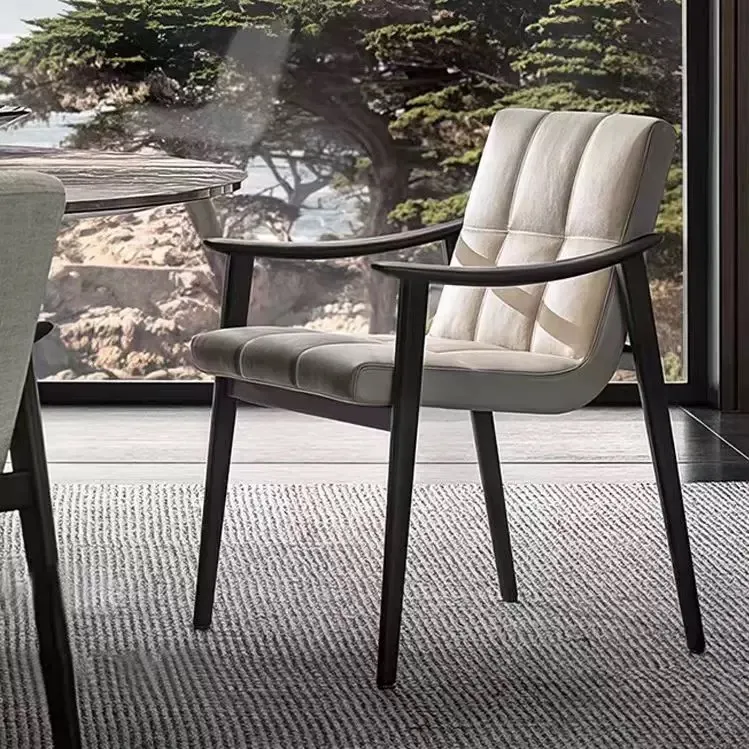 Japandi Design Wooden Backrest Accent Chair Detail 3