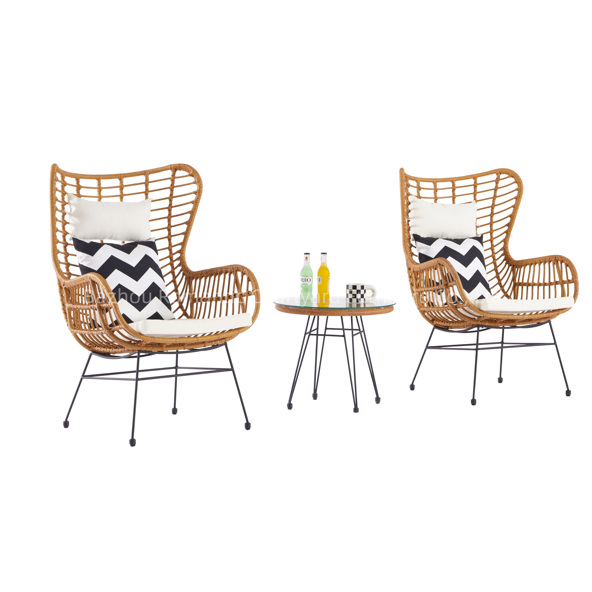 Factory Wholesale Garden Bistro Set Outdoor Table and Chair Table and Chair Set for Garden Rattan Chair Dining