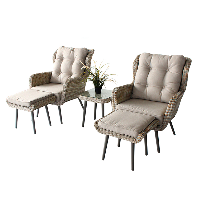 Wholesale 5 Piece Outdoor Balcony Set Aluminium Taper Legs Wicker Mixed Weaving Patio Furniture Bistro Sets Garden Bistro Set