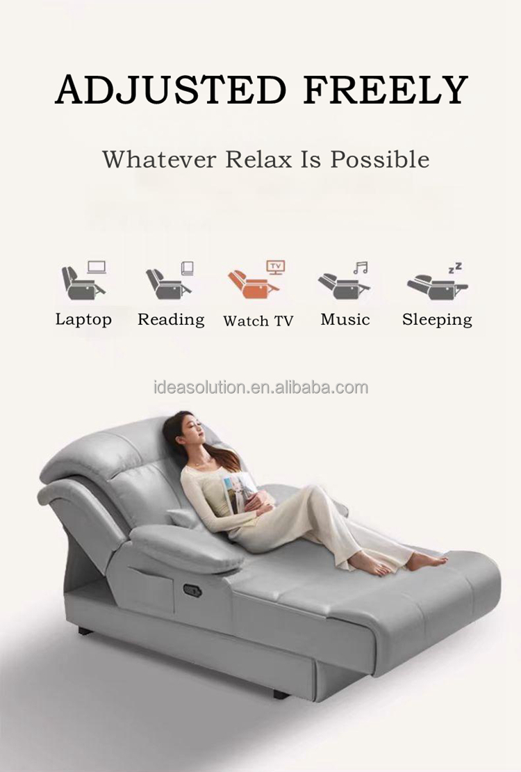 Zero Wall Electric Sofa Bed Soft Upholstered Reclining Sleeper for Home Theater Electric Reclining Sofa Chair