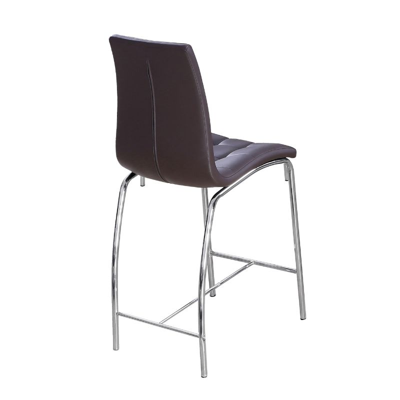 Black High Chair Soft PU Seat and Back Bar Stool for Cafe Shop Counter Height Black Leather Bar Stool