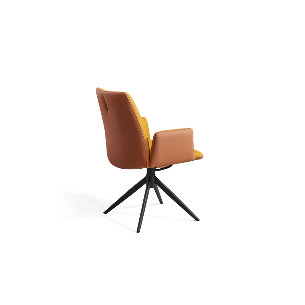New Hotel ODM Accent Iron/Steel Metal Arm Swivel Dining Chair with Modern Fabric &amp; Good Price for Living Room