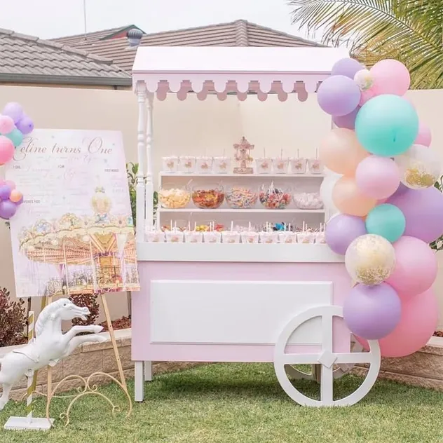 Event Candy Bar Dessert Display Food Cart with Custom Branding