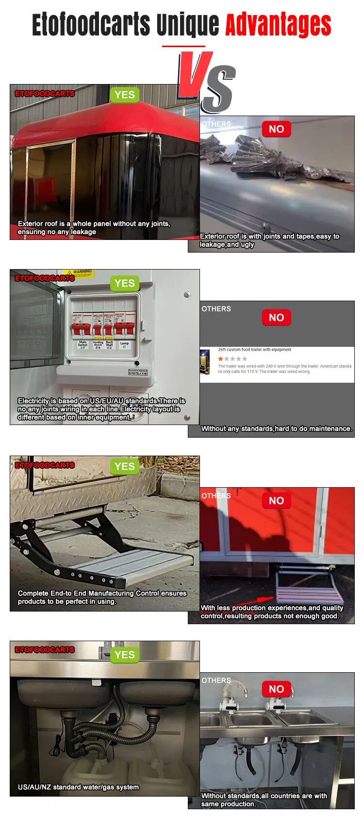 Mobile Bar Pizza Food Trucks Concession Ice Cream Cart
