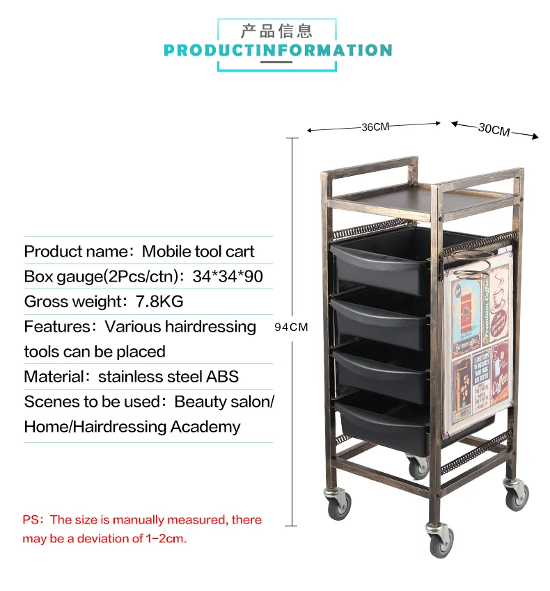 Stylish Rolling Bar Cart with Wine Rack and Glass Holder