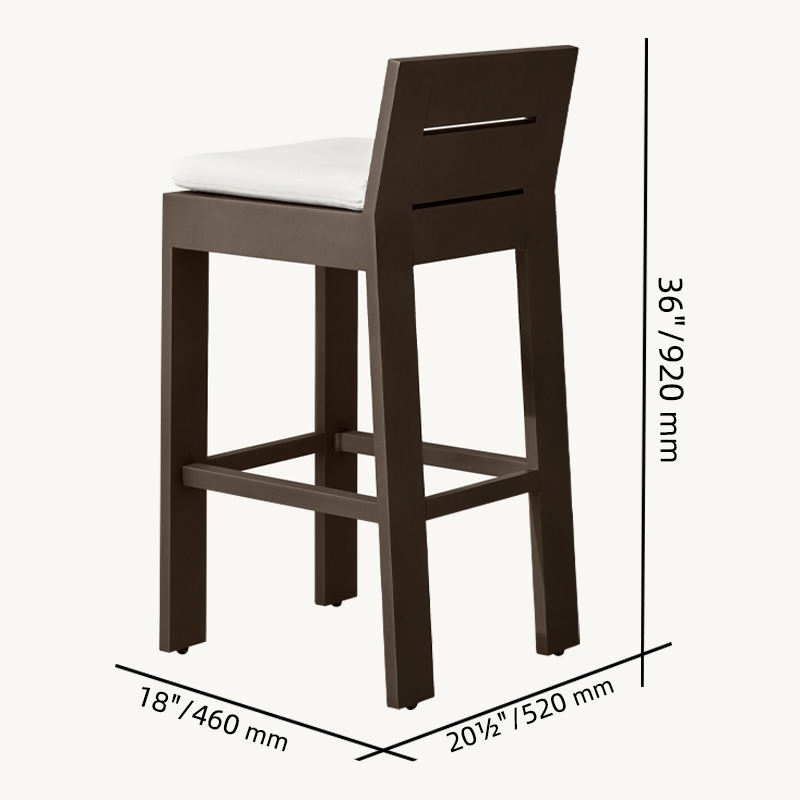 Leisure Meta Bar Chairs Durable Outdoor Aluminum Barstools Patio Garden Hotelbar Counter Stools