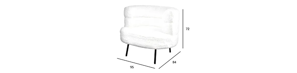 Modern Living Room Furniture Restaurant Cozy Office Armchair Fluffy Soft Woolen Metal Iron Frame Smooth Sherpa Accent Leisure Chair