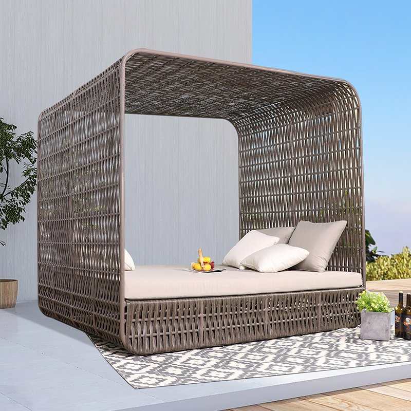 New Darwin Modern Foshan Bed Lounge Outdoor Daybed with Canopy Garden Sunbed