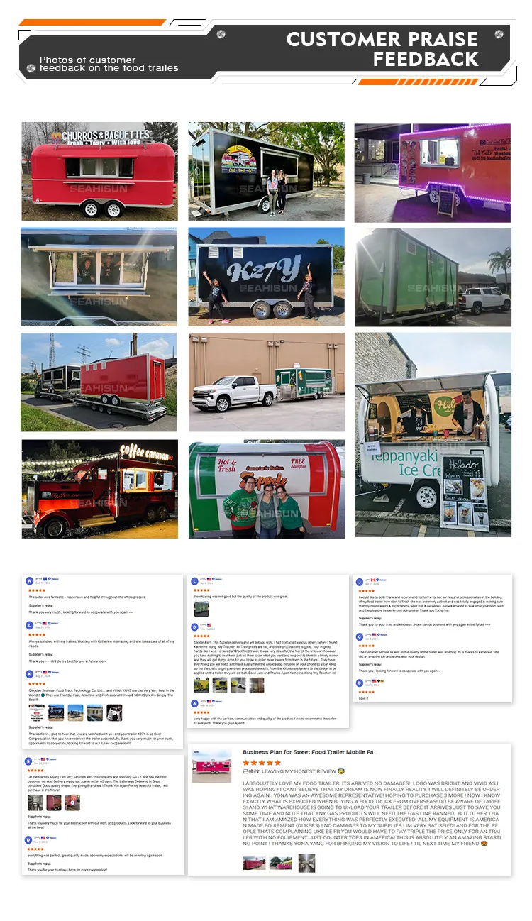 Business Coffee Food Trailer Ice Cream Concession Mobile Kitchen Trailer Mobile Drink Juice Bar Cocktail Station Van Street Food Cart
