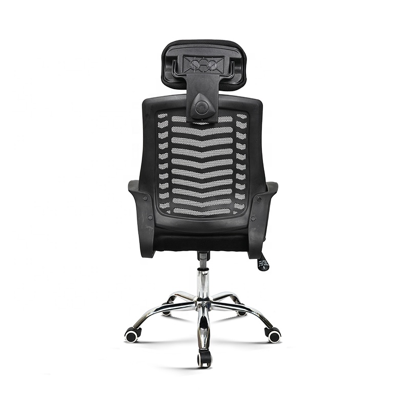 Economical Modern Rotating Office Swivel Chair With Fixed Armrest Tilt &amp; Lock Mesh PP Grid Backrest Lifting Mechanism Headrest