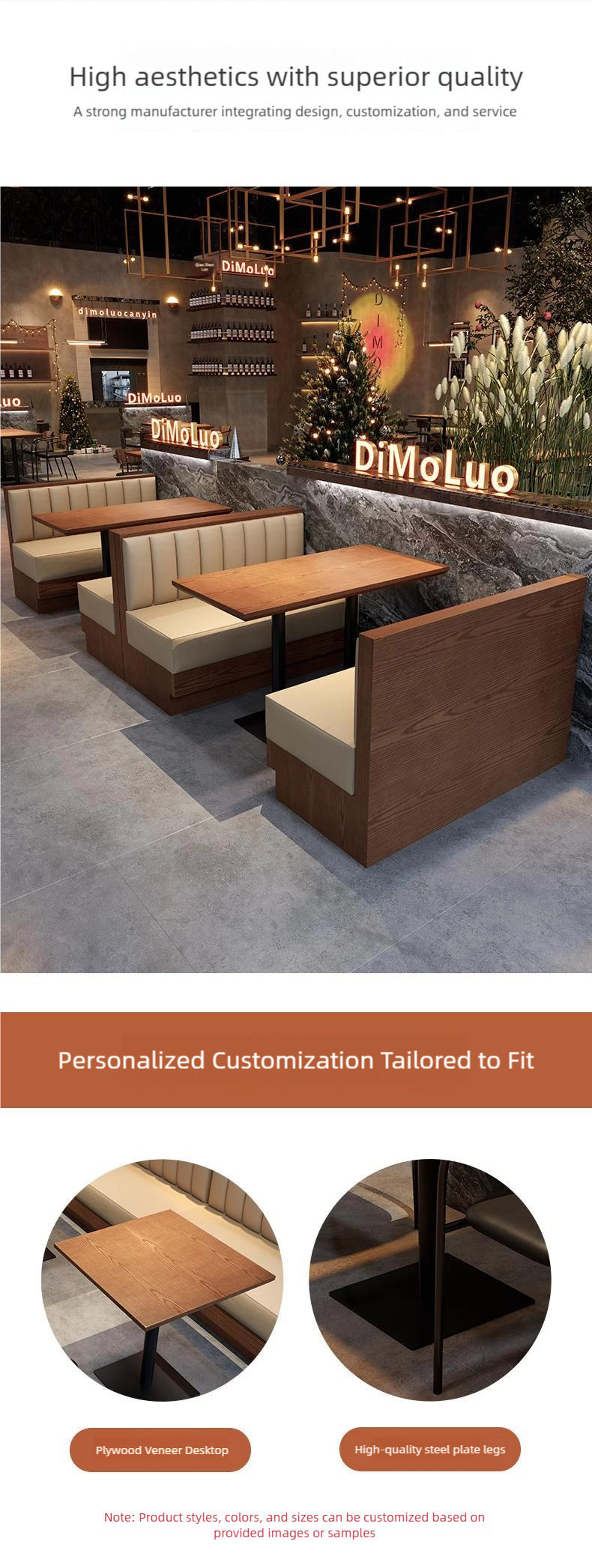 Modern Commercial Restaurant Booth Seating Set