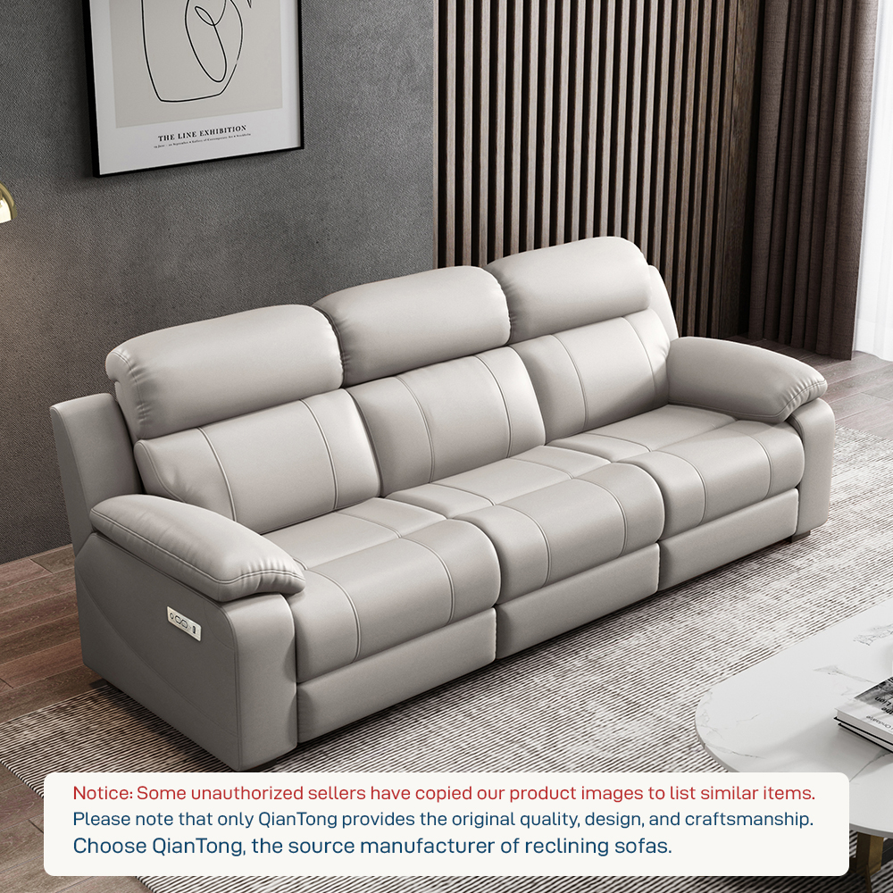 Wholesale Power Reclining Sofa PU Leather Modular Living Room Furniture Set Lounge 3 Seat USB Ports Electric Recliner Couch