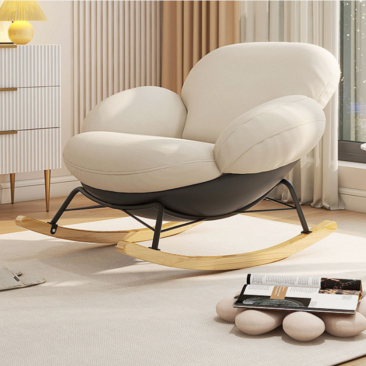 Factory Hot Sale Rocking Chair Modern Lounge Rocker Cozy Padded Glider Chair for Bedroom Swing Seat for Relaxing at Home Indoor