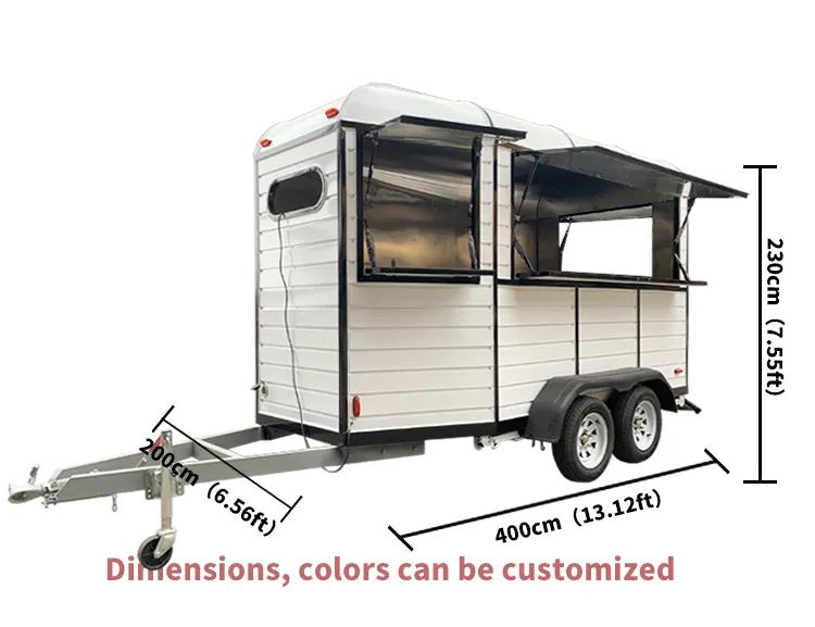 Ice Cream Food Van Truck Fully Equipped Mobile Bar BBQ Fast Food Trailer Cart for Sale USA