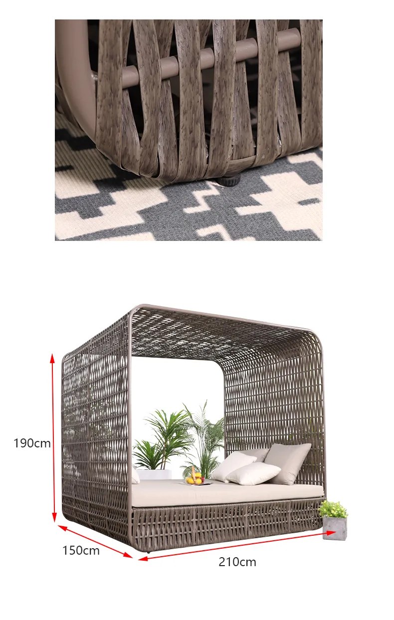 New Darwin Modern Foshan Bed Lounge Outdoor Daybed with Canopy Garden Sunbed