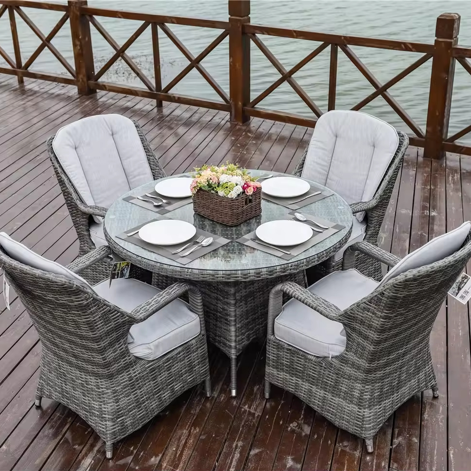 Outdoor Garden Rattan Furniture Outside Table and Chair Dining Garden Sofa Set Outdoor Furniture Bistro Sets