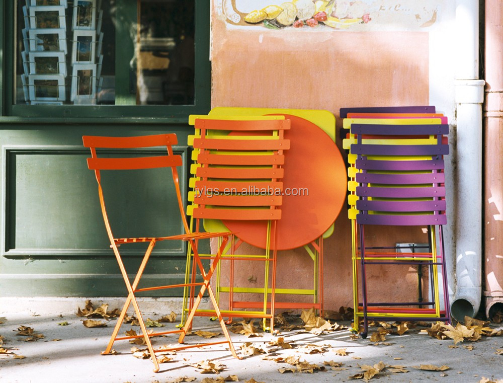 Outdoor Furniture Set Folding Balcony Bistro Set Metal Table and Chair