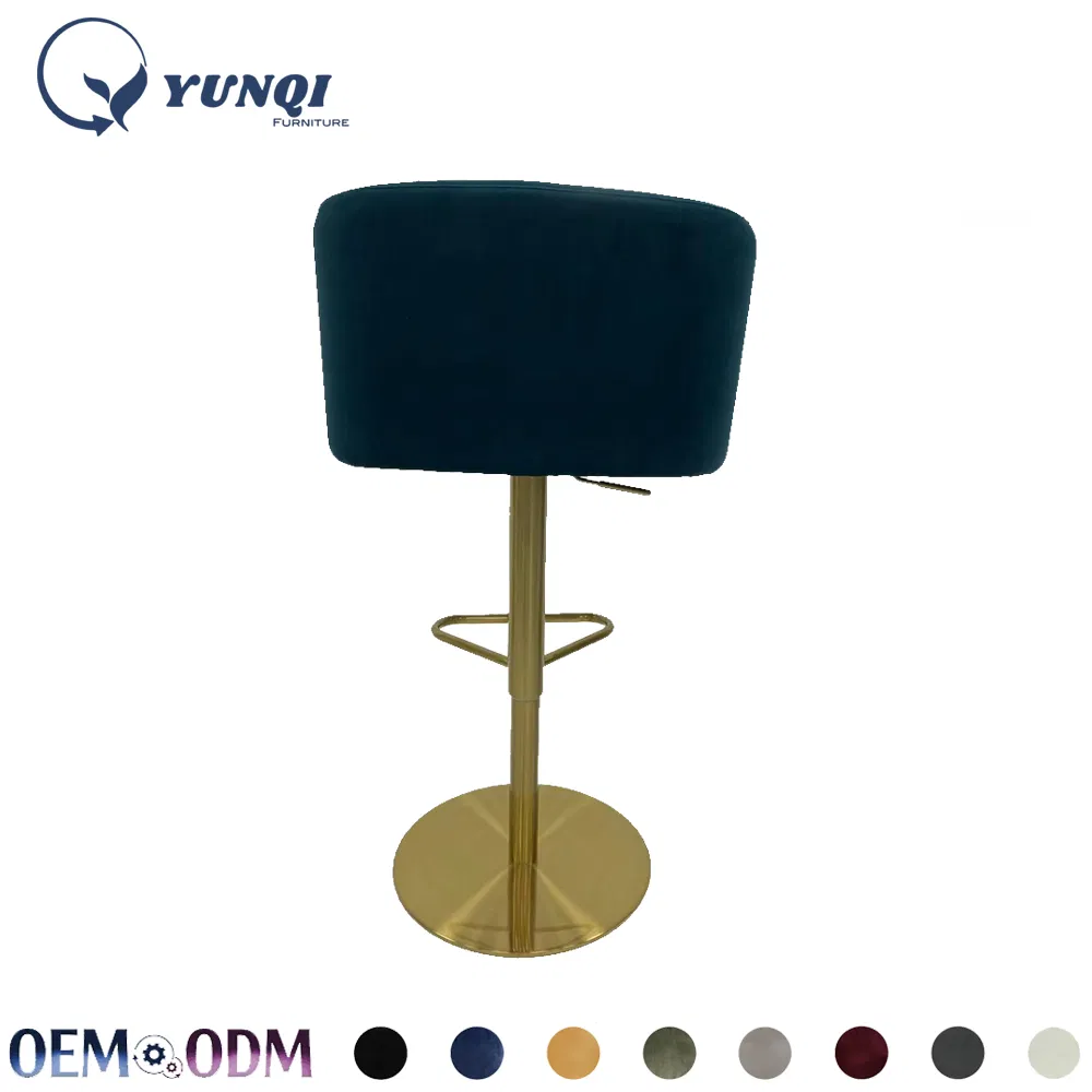 Customized Vintage Style PU Leather Velvet Fabric Bar Stools Hotel Restaurant Kitchen Bar Chair Counter Height Home Barstool