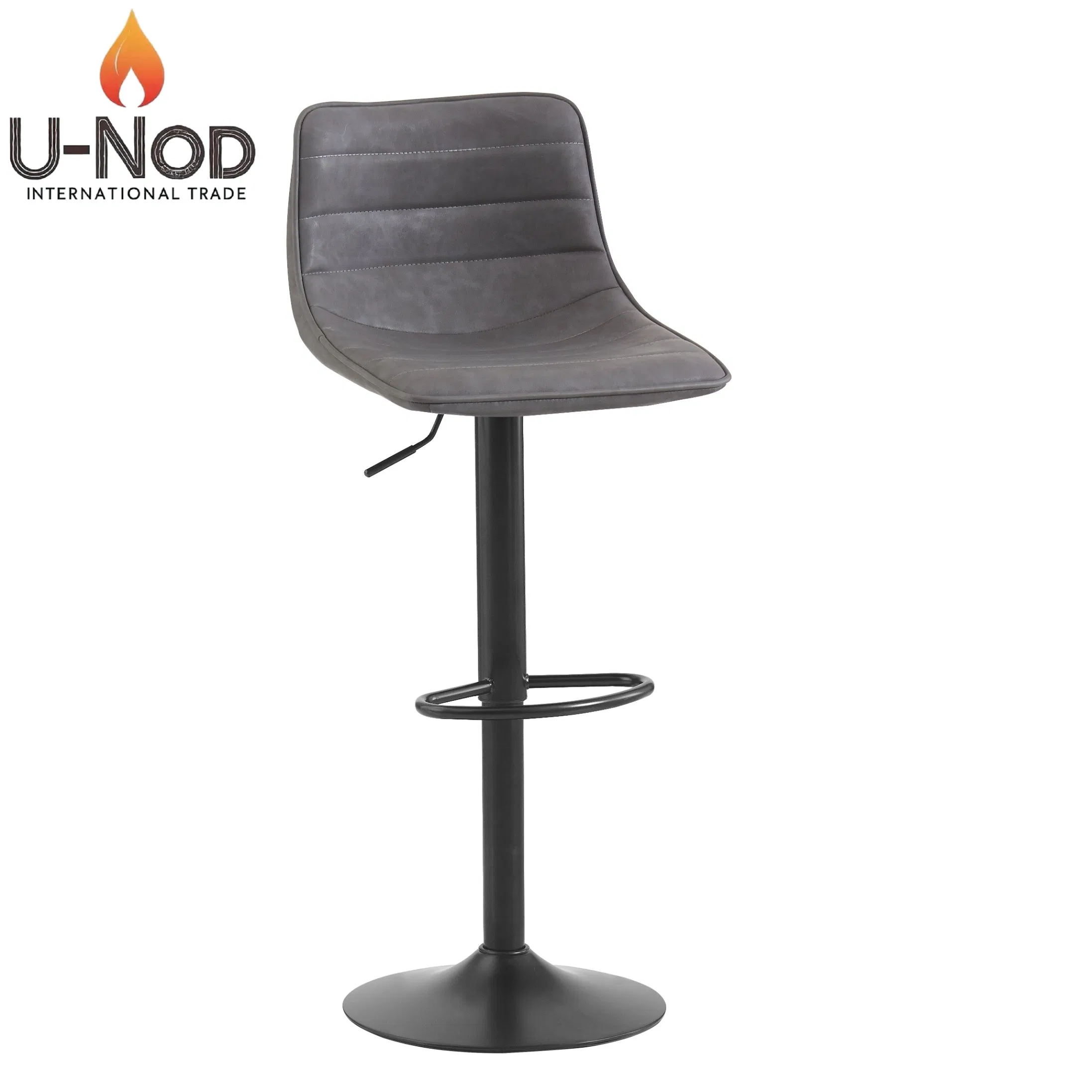 China Wholesale Modern Leather Seat Stainless Steel Chair Legs Comfortable Counter Chromed Base Adjustable Rotary Swivel Bar Stool for Restaurant/Home/Pub