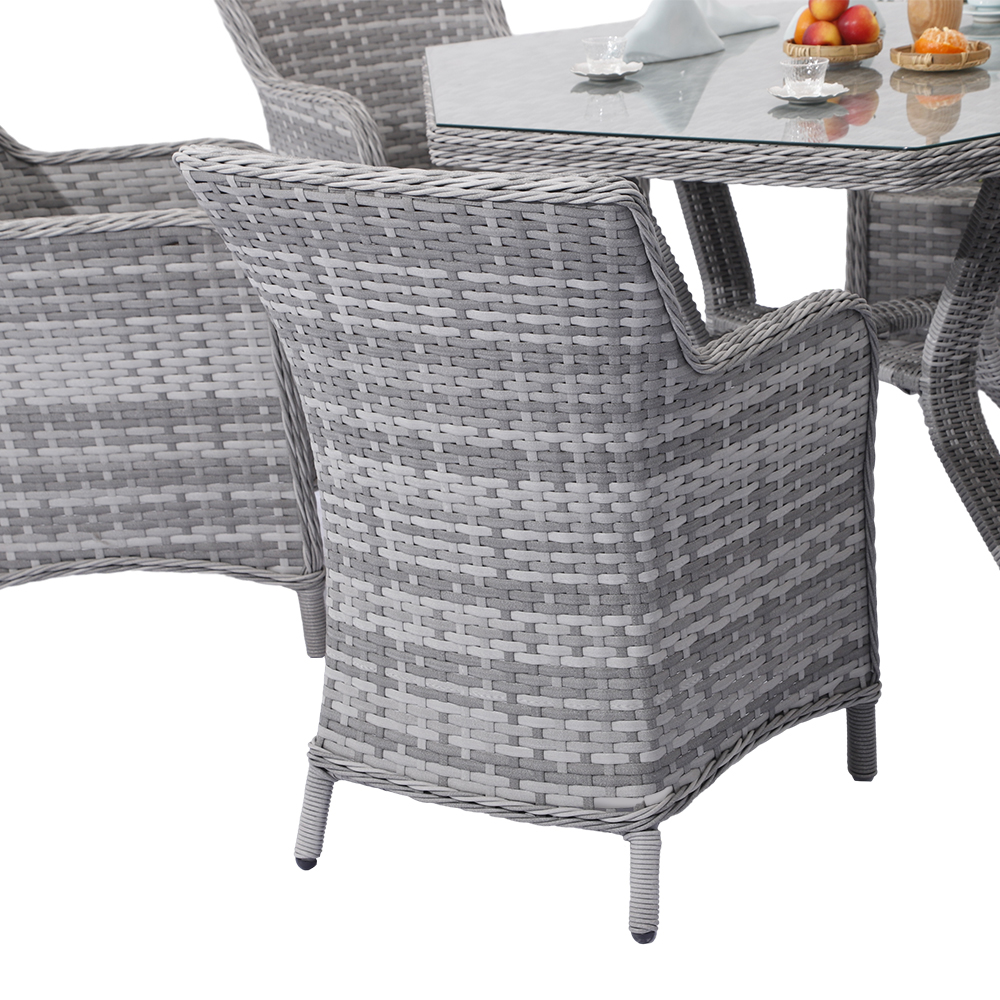 MIA 7Pcs Chat Party Outdoor Wicker Rattan Furniture Dining Set