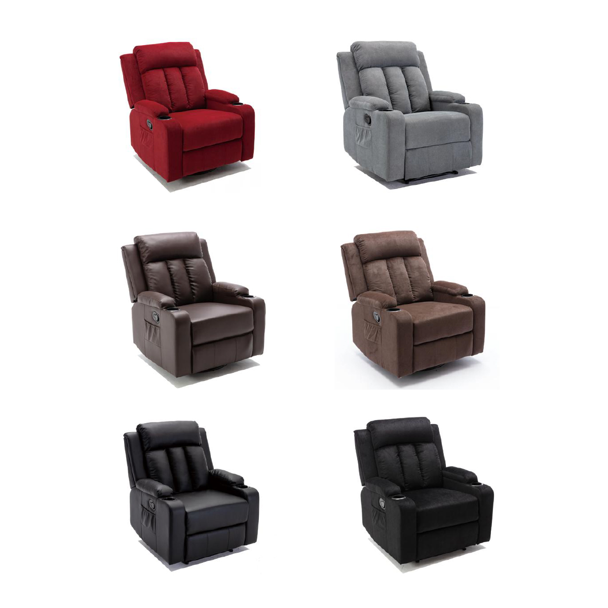 Modern Customized Color Convertible Extendable Massage Recliner Sofa One Seat Soft Fabric Adjustable Backrest Comfortable Home