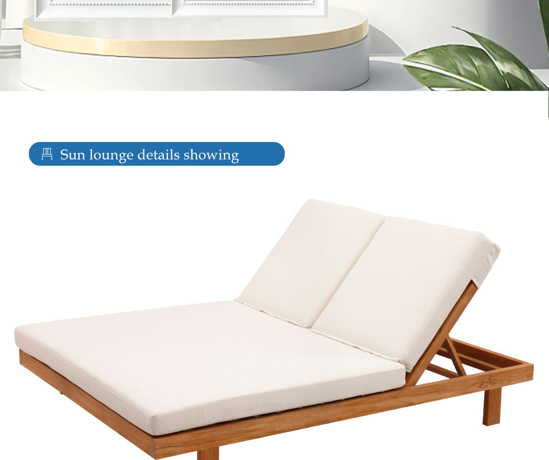 Teak Wood Double Lounge Sunbed View 17