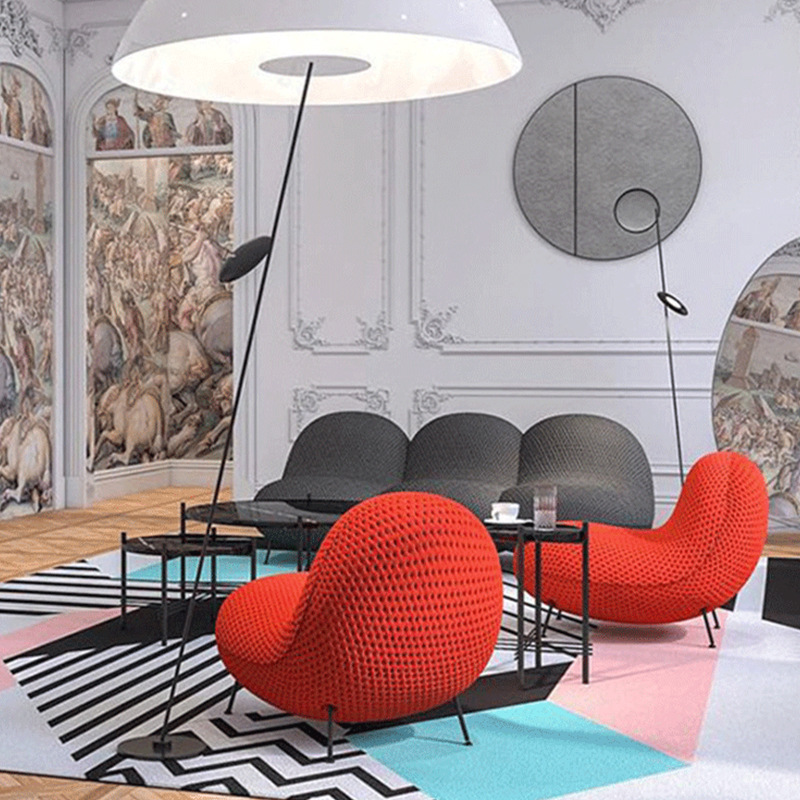 Wholesale Modern Creative Italian Simple Single Relaxing Leisure Chair Personality Accent Hotel Lobby Red Lounge Chair