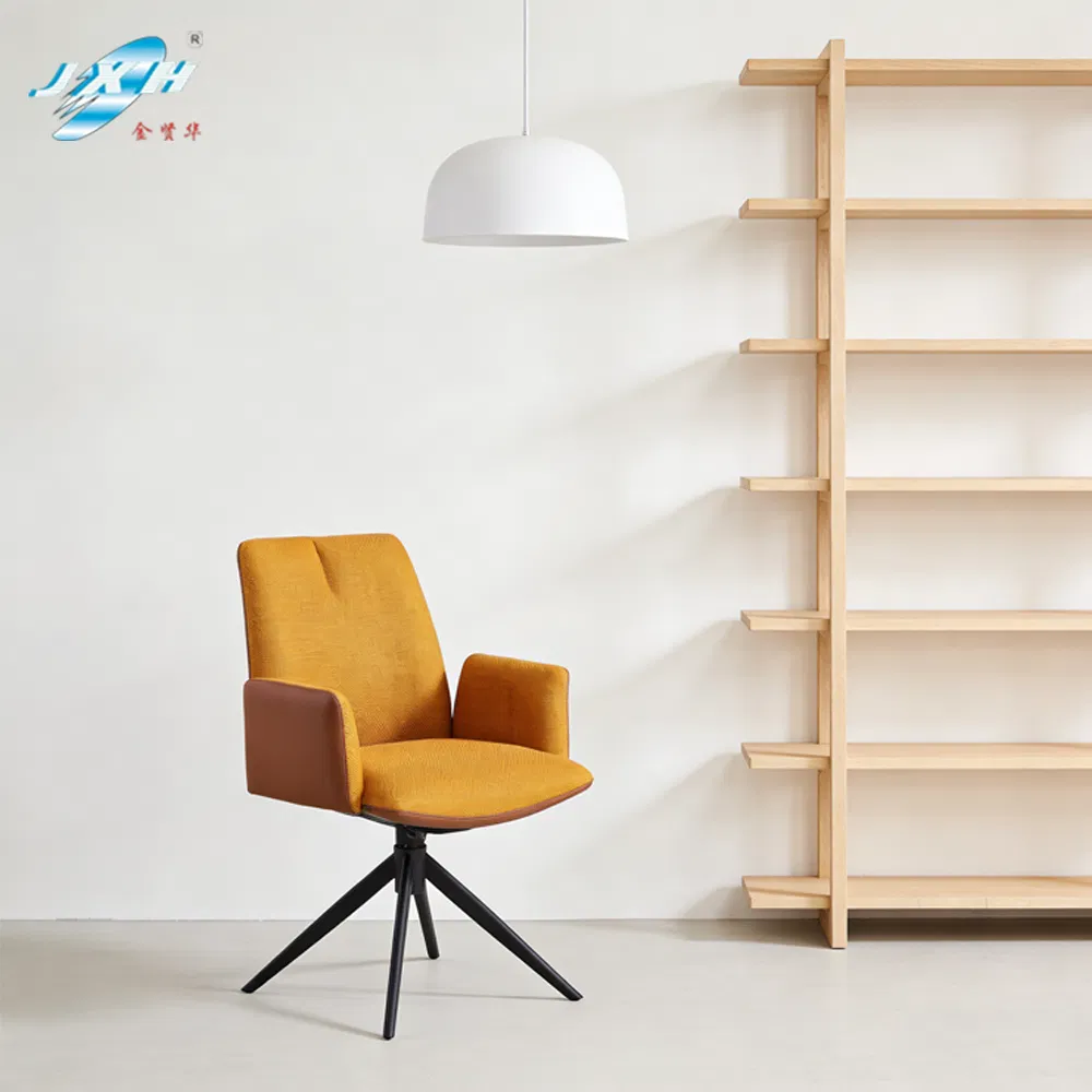 New Hotel ODM Accent Iron/Steel Metal Arm Swivel Dining Chair with Modern Fabric &amp; Good Price for Living Room