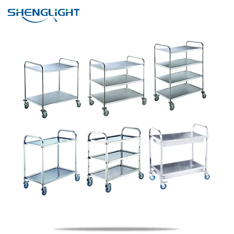Stainless Steel Drinking Cart Serving Trolley