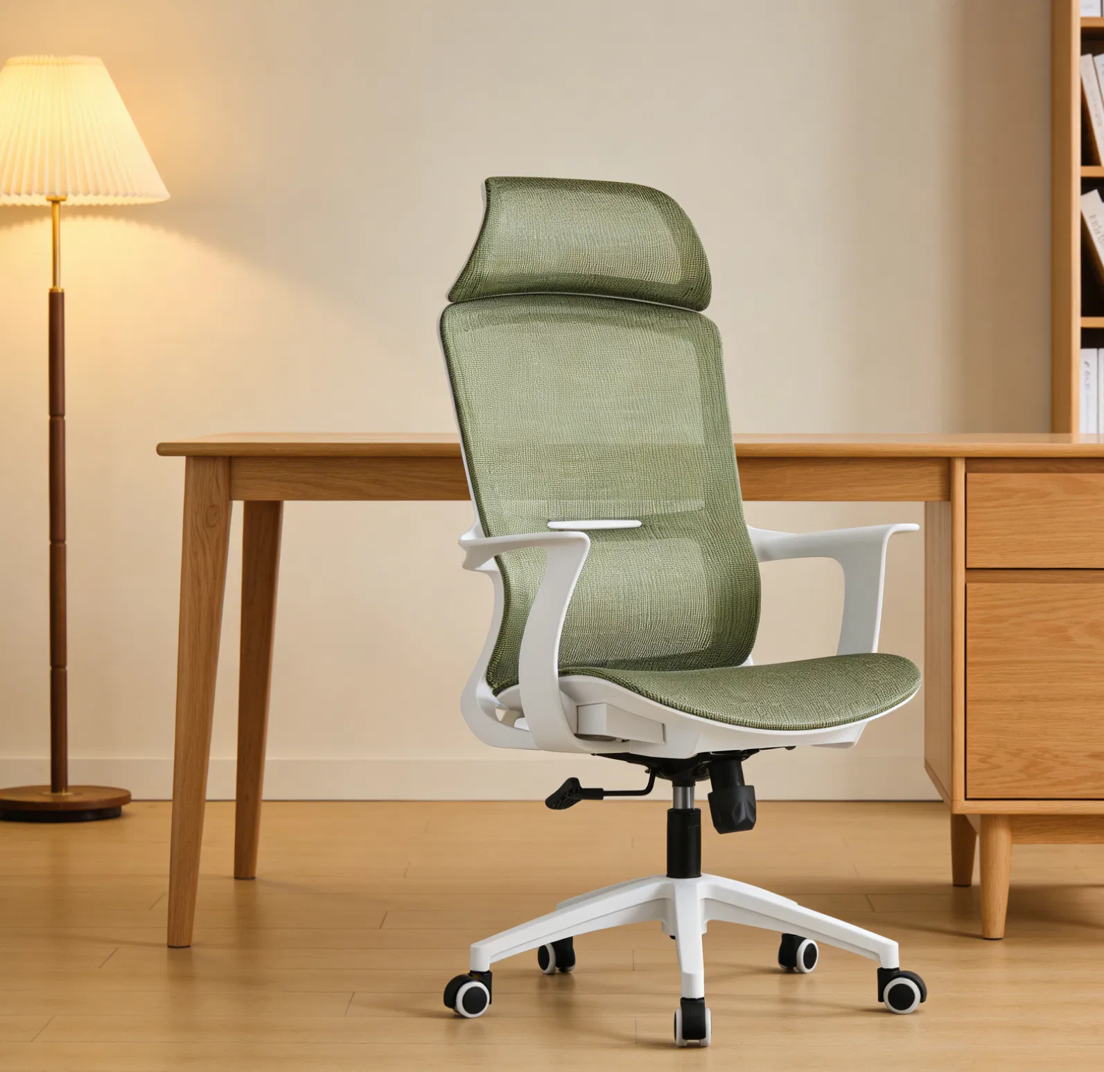 Elegant Gold Accents Ergonomic Chair for Stylish Office Environment