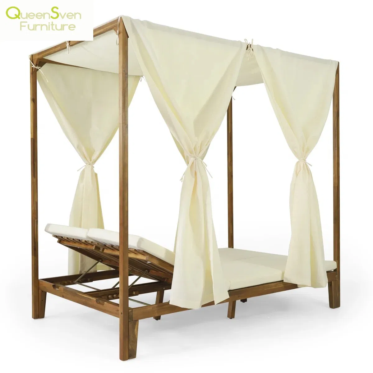 Modern Outdoor Teak Daybed Perfect for Patios and Poolside Retreats