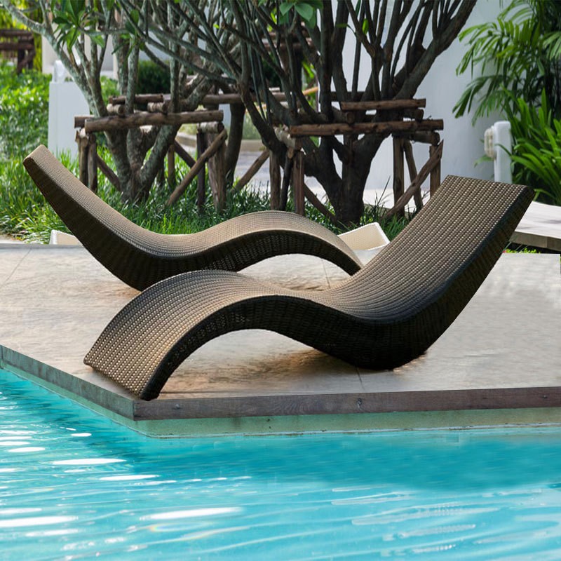 Beach Hotel Sun Deck Chair Swimming Pool Chaise Longue Outdoor Sun Loungers Laying Chair