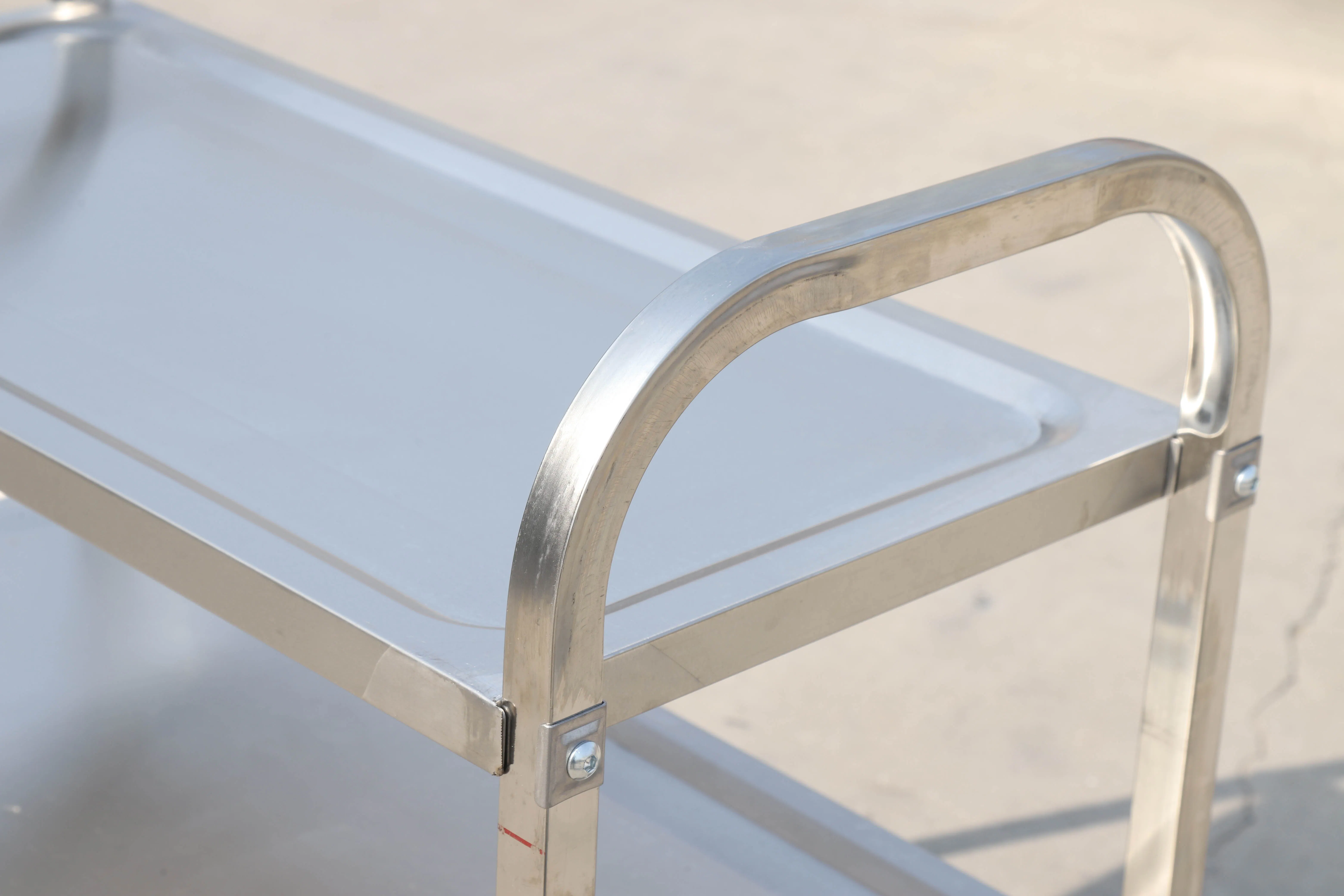 Bar Stainless Steel Drinking Cart Serving Trolley Wine Food Utility Dining Service Cart for Hotel Fast Food Restaurant Using