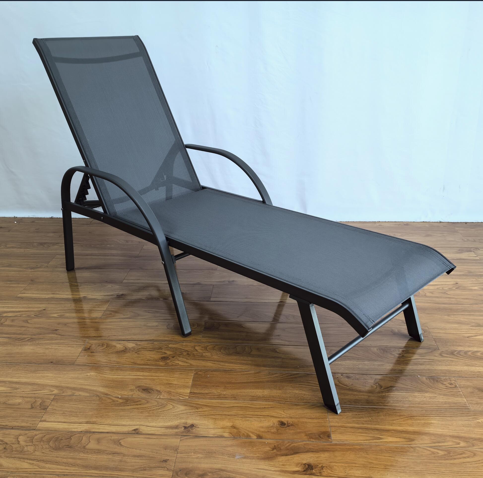 Modern Adjustable Lounge Chair All-Weather metal Chaise Loungers for Outdoor Beach Deck Park Hotel-Luxury Sun Beds