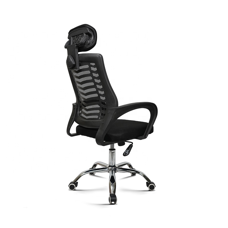 Economical Modern Rotating Office Swivel Chair With Fixed Armrest Tilt &amp; Lock Mesh PP Grid Backrest Lifting Mechanism Headrest
