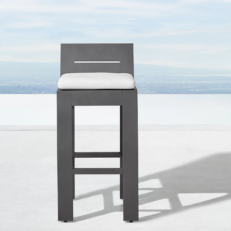 Leisure Meta Bar Chairs Durable Outdoor Aluminum Barstools Patio Garden Hotelbar Counter Stools