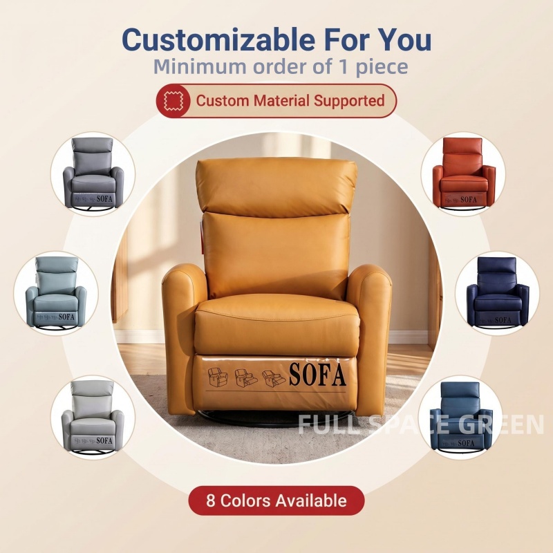 Wholesale Comfort Adjustable Ergonomic Recliner Sofa Sponge Square Manual Recline Reading Single Seat Apartment School Use