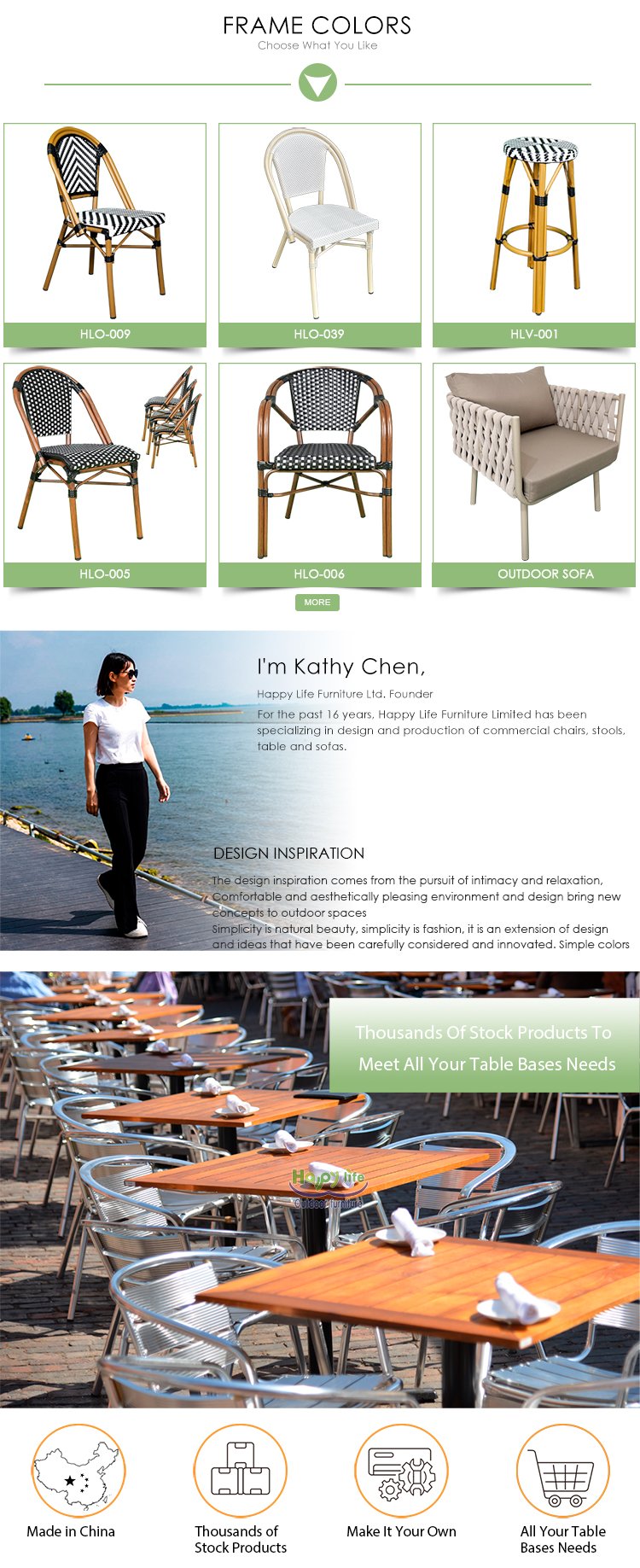 Bistro style chair back design