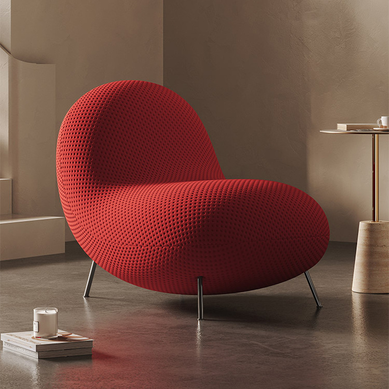 Wholesale Modern Creative Italian Simple Single Relaxing Leisure Chair Personality Accent Hotel Lobby Red Lounge Chair