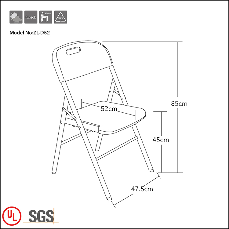 Portable Garden Furniture Set Metal Bistro Patio Folding Table White 4FT Round Fold-in-half Table Set