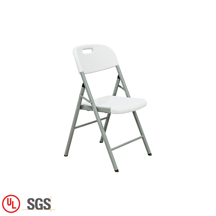 Portable Garden Furniture Set Metal Bistro Patio Folding Table White 4FT Round Fold-in-half Table Set