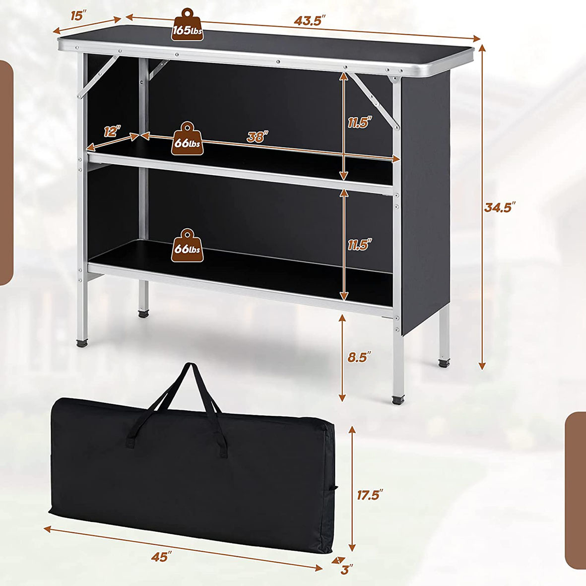 Custom Metal Folding Modern Design for Outdoor Hotel Cheap Portable bar Counter Furniture for Outdoor