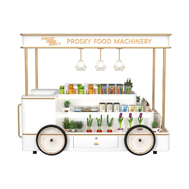 Prosky Mobile Hot Dog Cart Pizza Juice Cocktail Drink Bar Van Ice Cream Catering Trailer Food Vending Cart